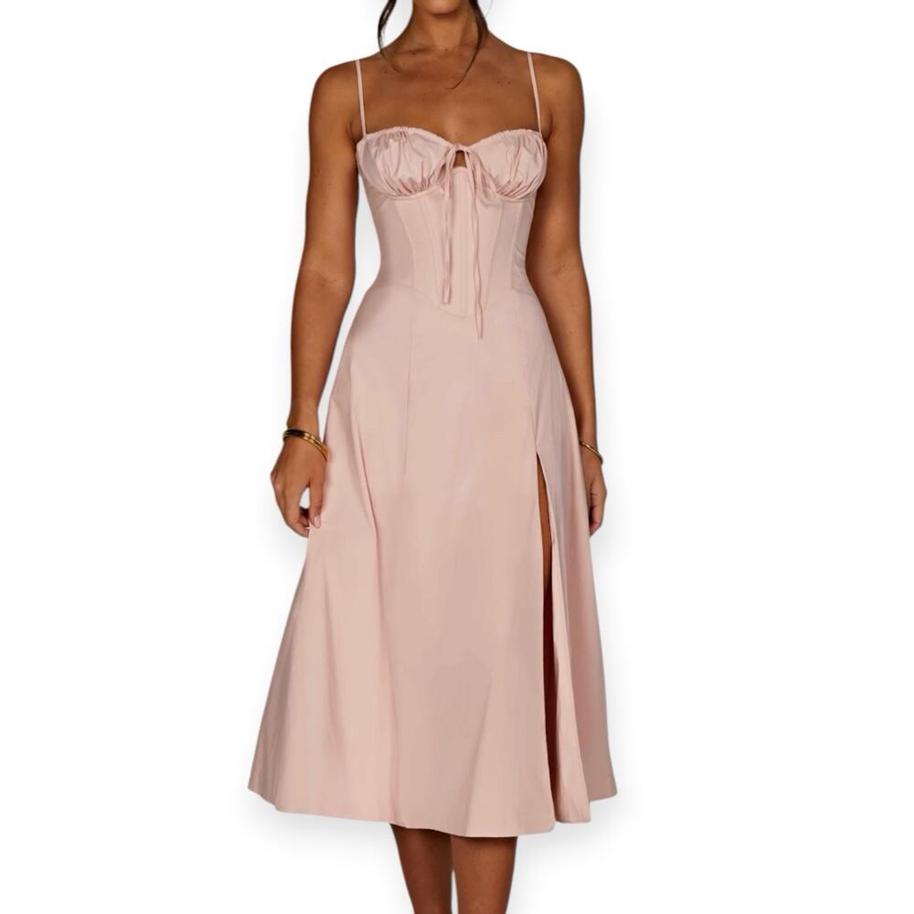 NWT Babyboo Deanna Midi Corset Dress Blush Pink Size XS